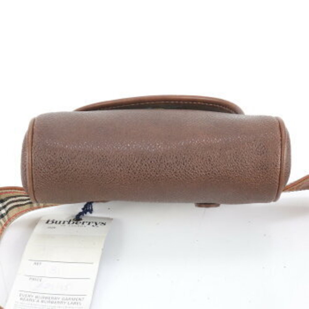 Burberry Nova Check Leather Waist Bag Pouch Shoulder Brown - Picture 6 of 9
